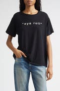 R13 Relaxed Fit Eye Roll Cotton & Cashmere Graphic T-Shirt