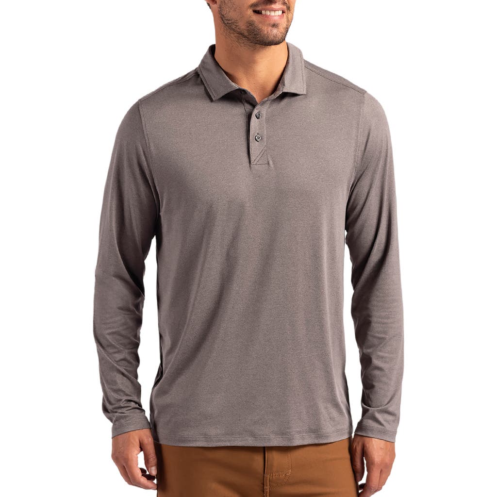 Cutter & Buck Coastline Epic Comfort Long Sleeve Polo In Elemental Grey