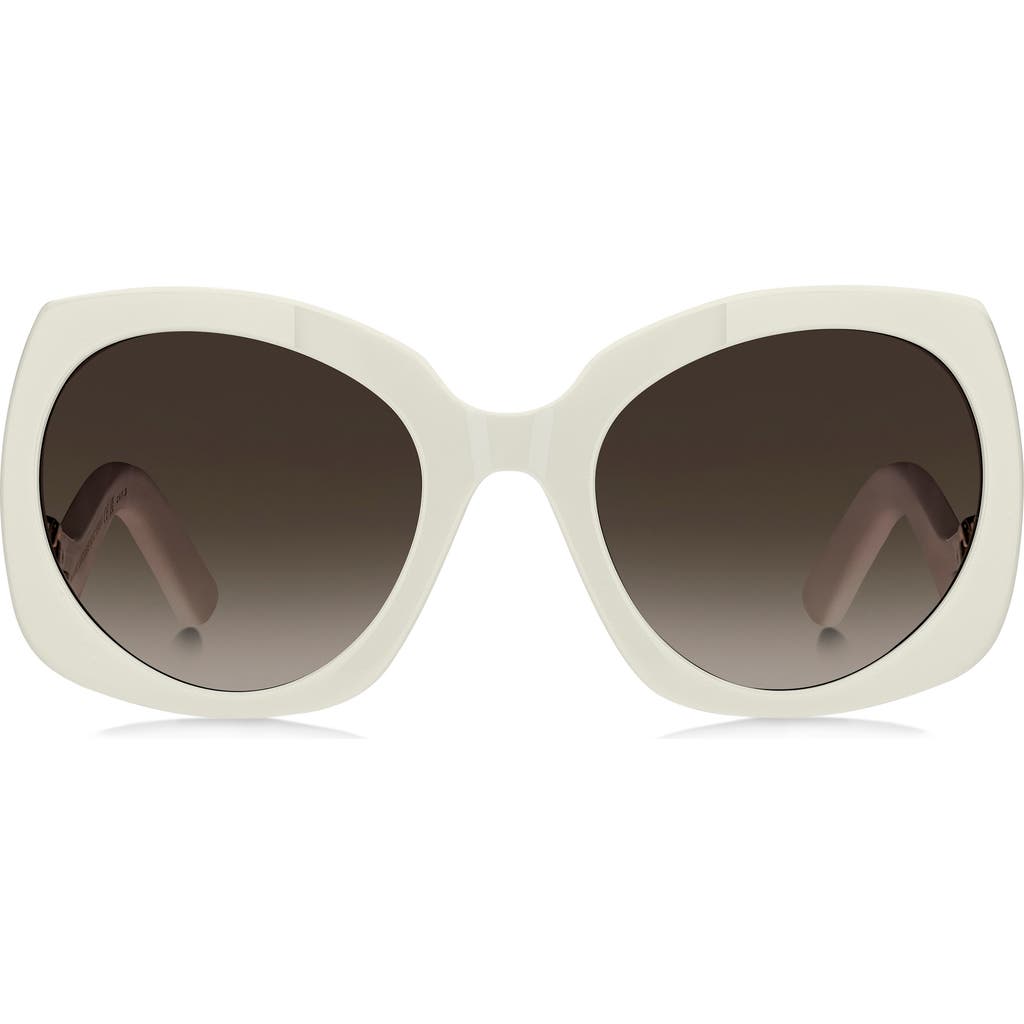 Marc Jacobs 57mm Gradient Butterfly Sunglasses In Ivory/brown Sf