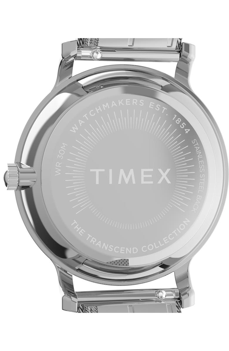 Timex<sup>®</sup> Transcend Mesh Strap Watch, 34mm, Alternate, color, Silver