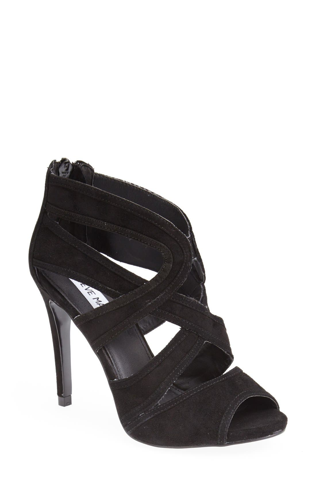 'Immence' Suede Sandal, Main, color, BLACK SUEDE