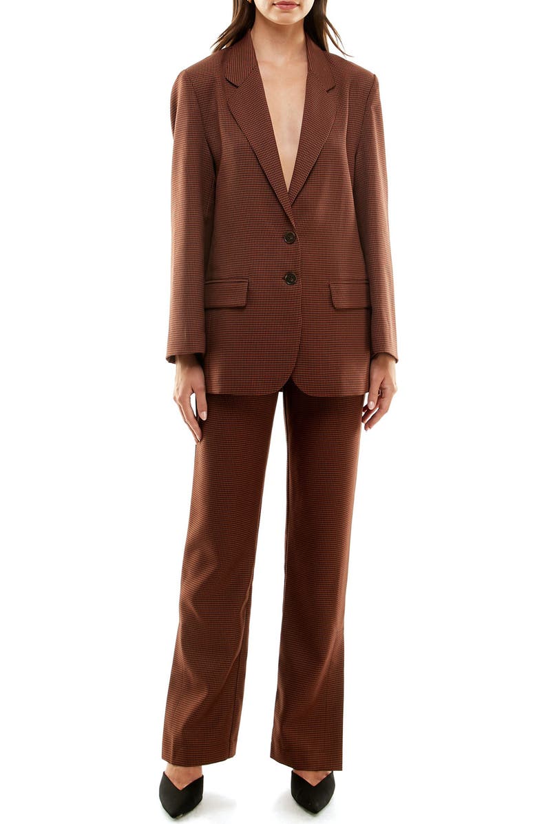 WAYF x Jourdan Sloane Power Play Longline Houndstooth Blazer, Alternate, color,