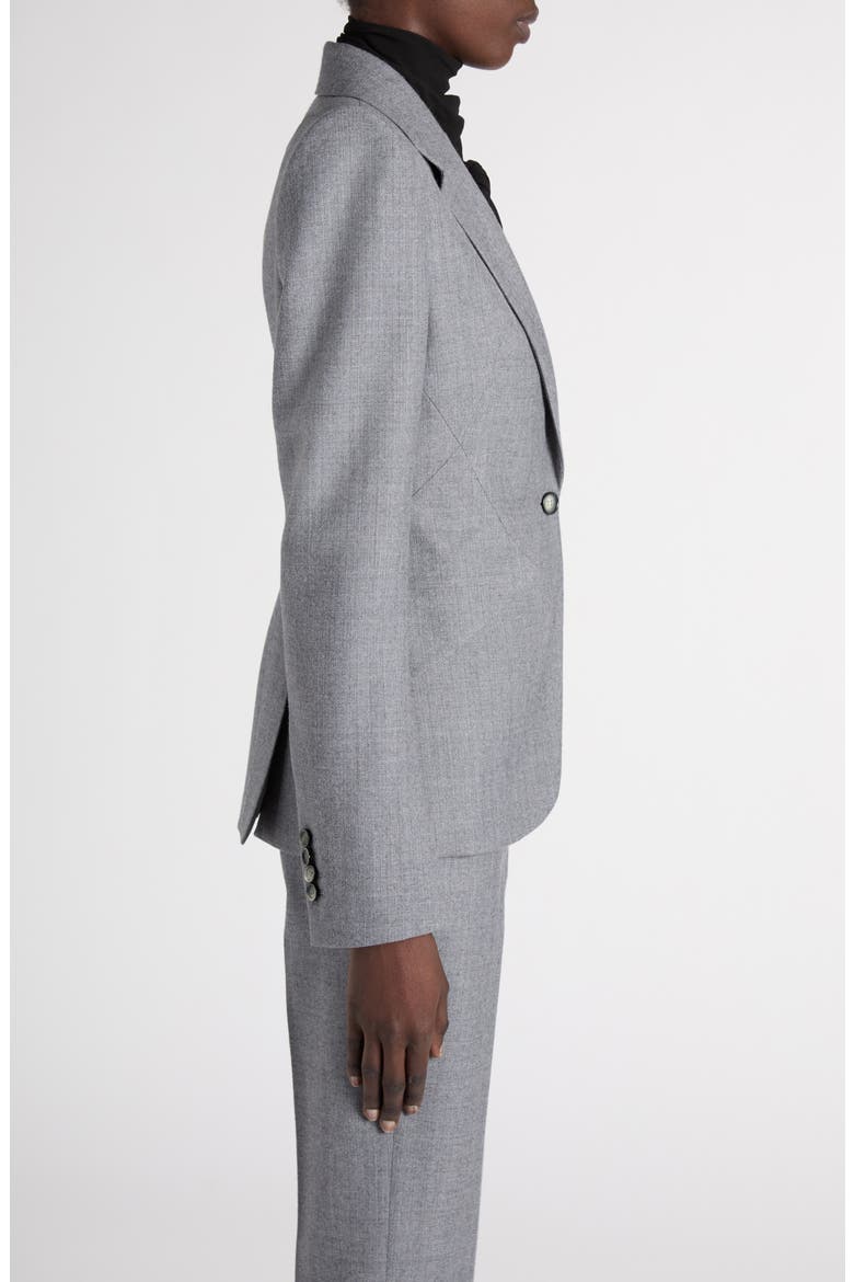 Single Button Wool Jacket, Alternate, color, GREY MELANGE