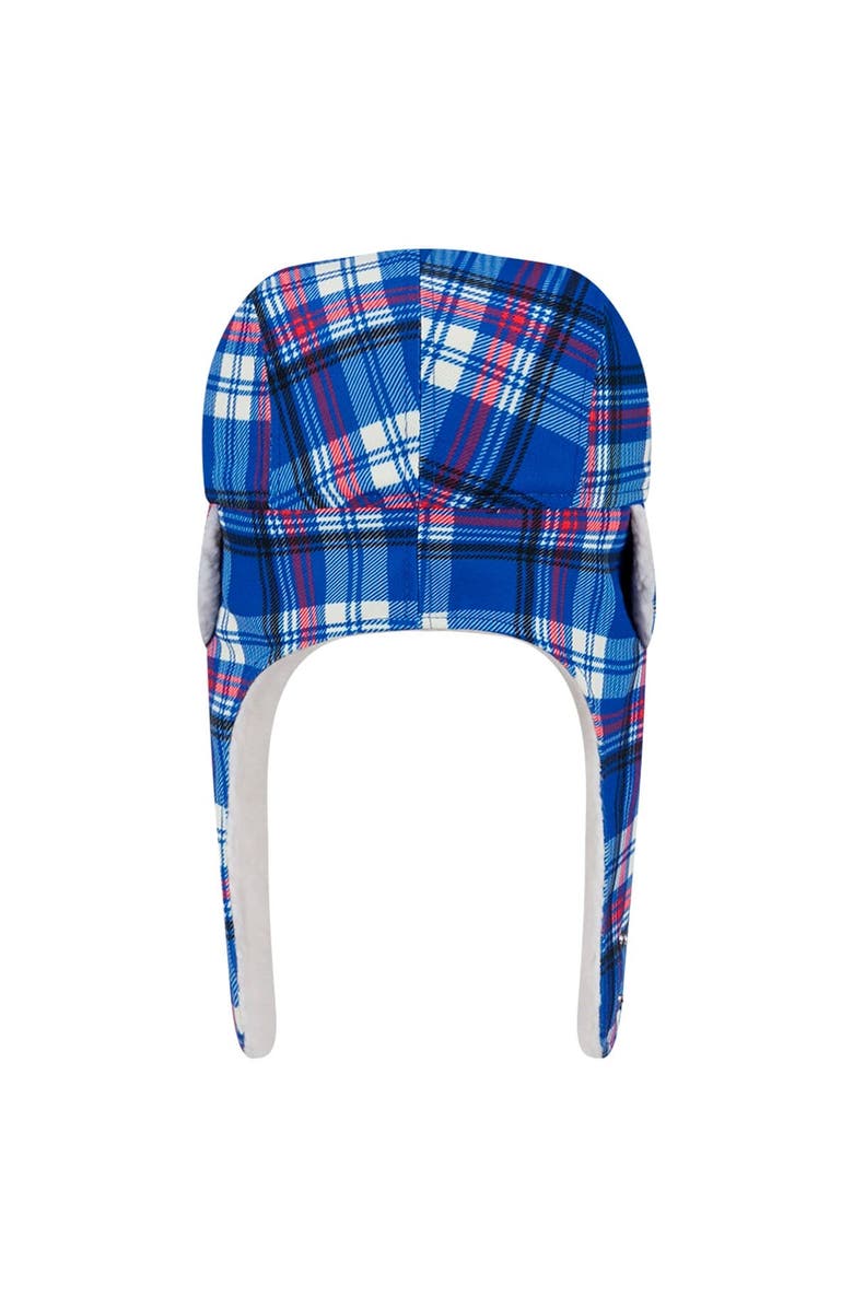 New Era Royal New York Giants Sideline Plaid Sherpa Trapper Hat, Alternate, color, 