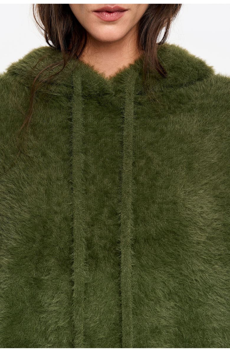 Bimba y Lola Fur Hoodie, Alternate, color, Green