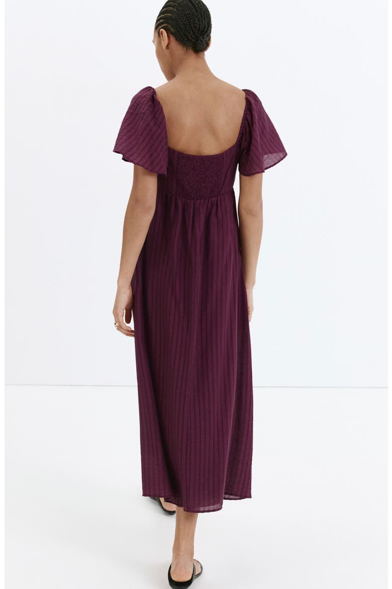 Textured Gathered Empire Waist Dress, Alternate, color, MAROON