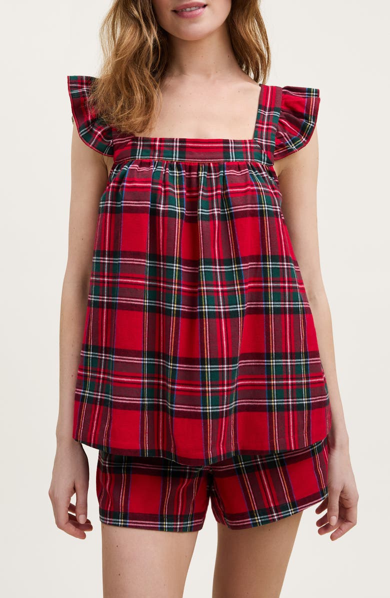 Petite Plume Imperial Tartan Pajamas, Alternate, color, Red
