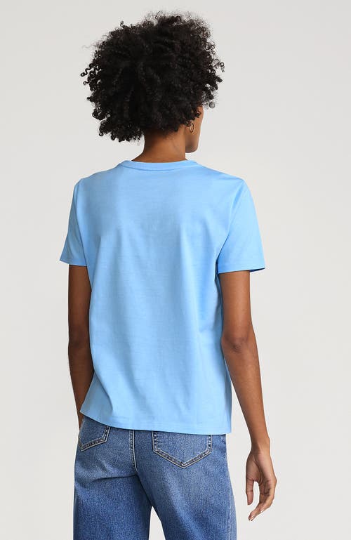 Shop Lands' End Relaxed Supima Cotton Crew Neck T-shirt In Bermuda Blue