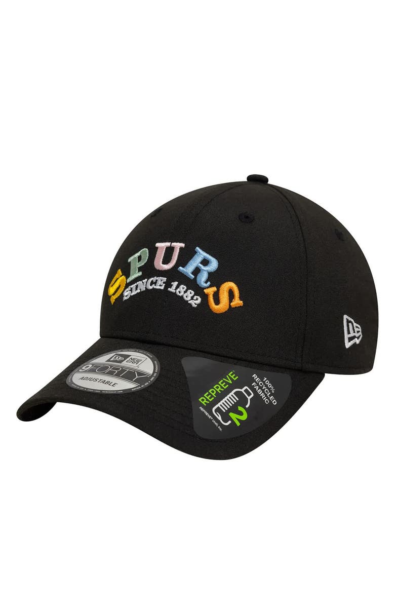 New Era Men's New Era Black Tottenham Hotspur Rainbow Wordmark Adjustable 9FORTY Hat, Main, color, Black