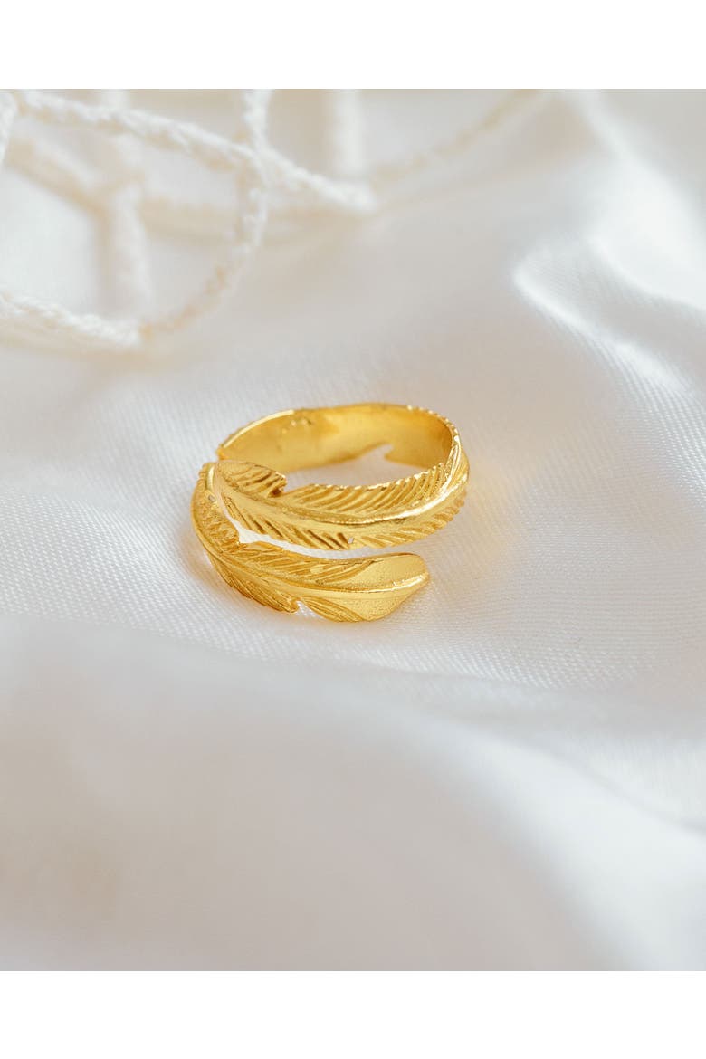 Feather Ring, Alternate, color, Gold