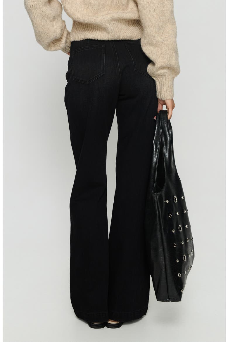 Slow Ride Belted Bootcut Jeans, Alternate, color, WASHED BLACK