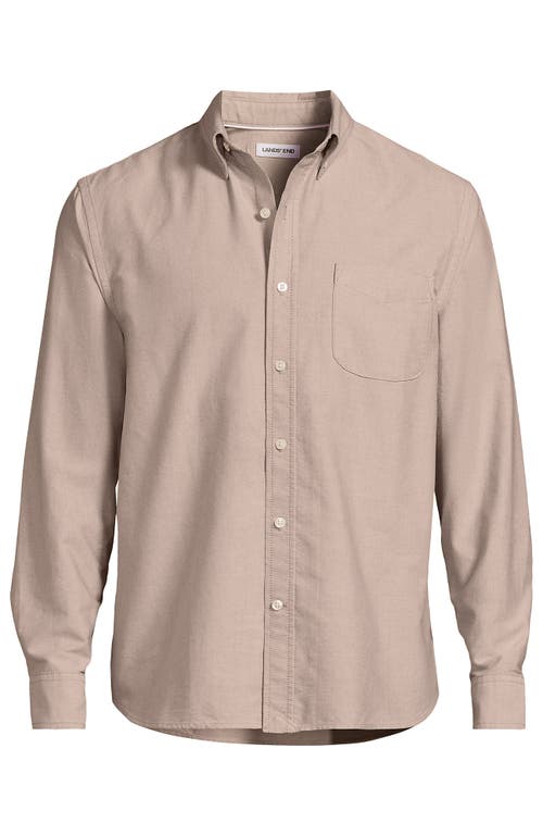 Lands' End Traditional Fit Comfort-first Sail Rigger Oxford Shirt In Brown