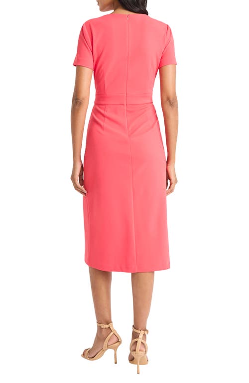 Maggy London Short Sleeve Tulip Hem Midi Dress In Teaberry