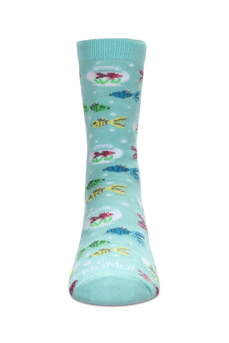 Goldfish Crew Socks, Alternate, color, Aqua