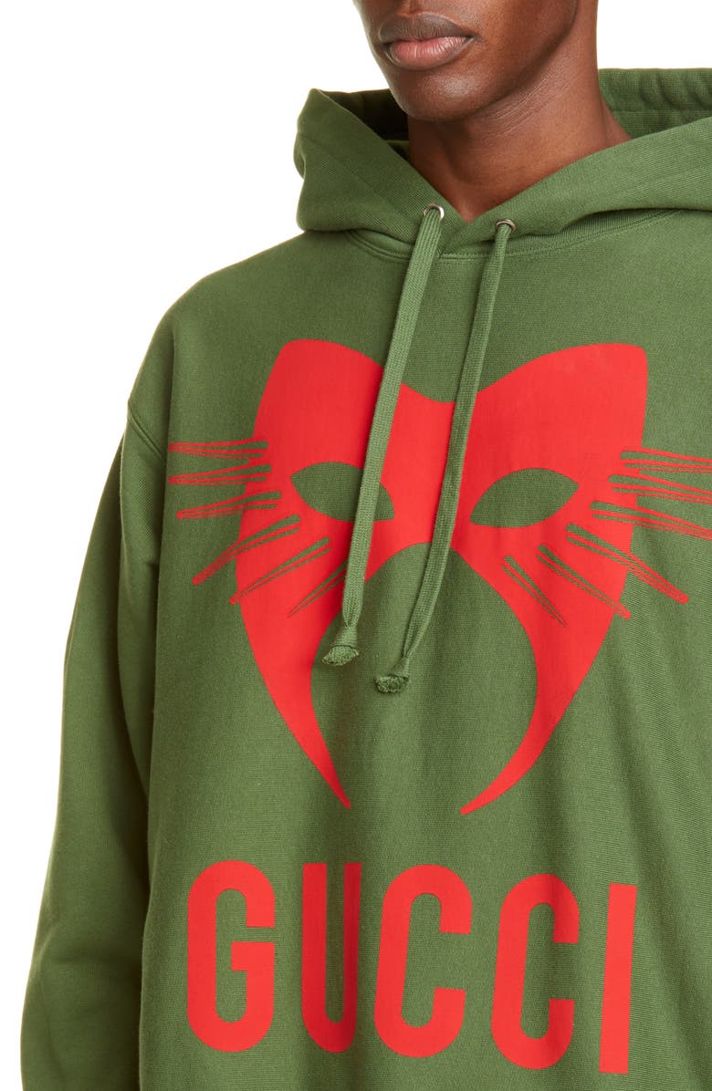 Gucci Manifesto Mask Graphic Pullover Hoodie, Alternate, color,