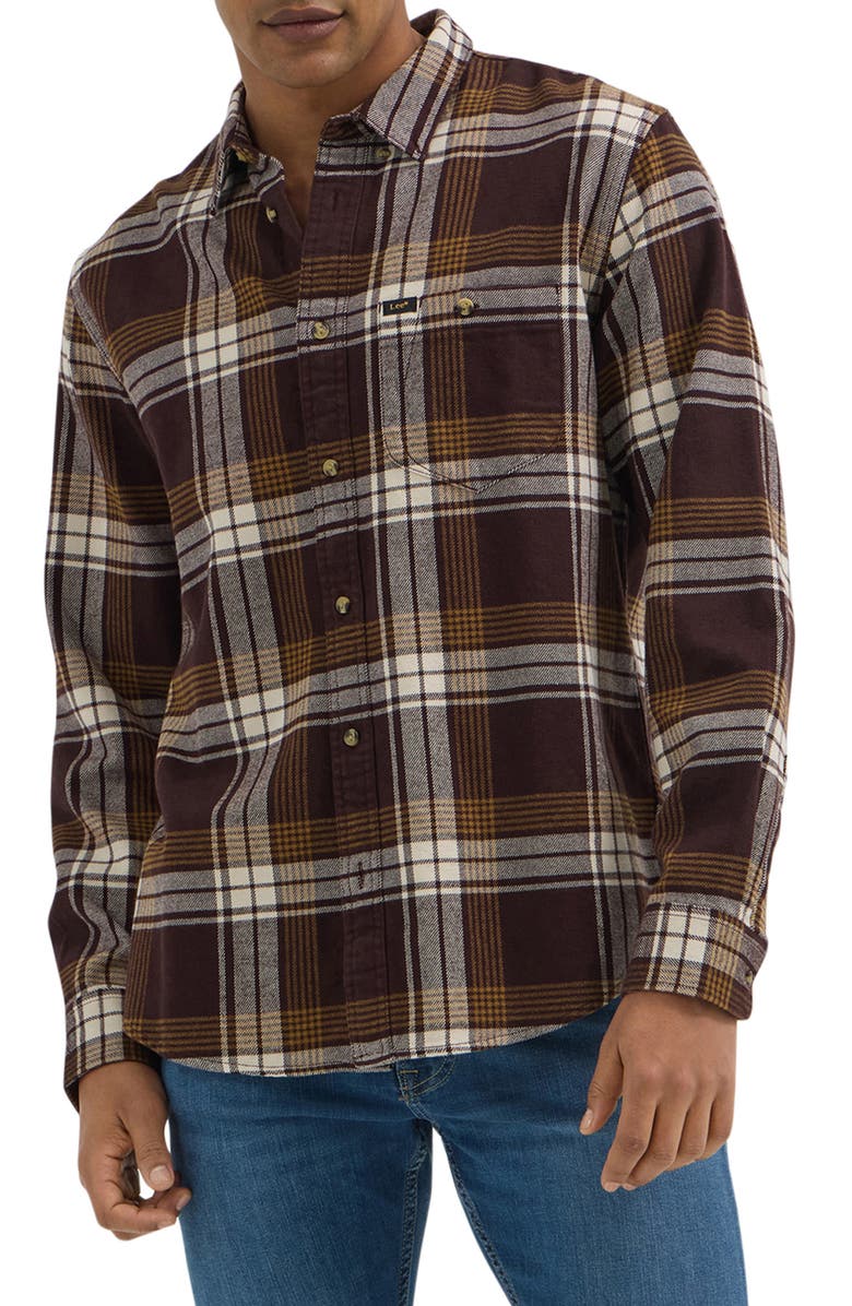 Lee Riveted Relaxed Fit Plaid Flannel Button-Down Shirt, Main, color, 