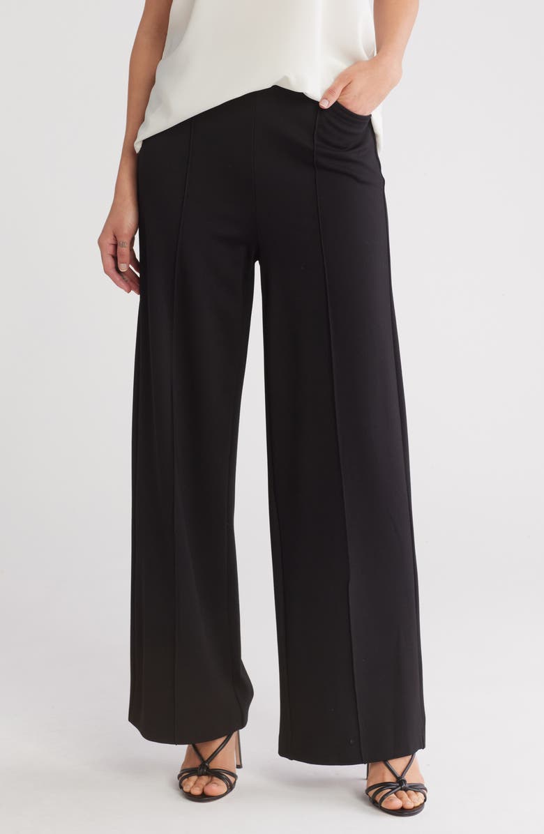 Ellen Tracy Wide Leg Ponte Pull-On Pants, Main, color, 