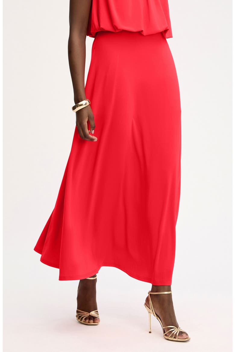 Gathered A-Line Midi Skirt, Alternate, color, FLAME