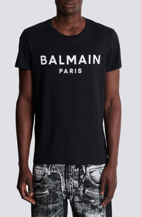 Balmain logo-print Cotton T-shirt | Black | FARFETCH