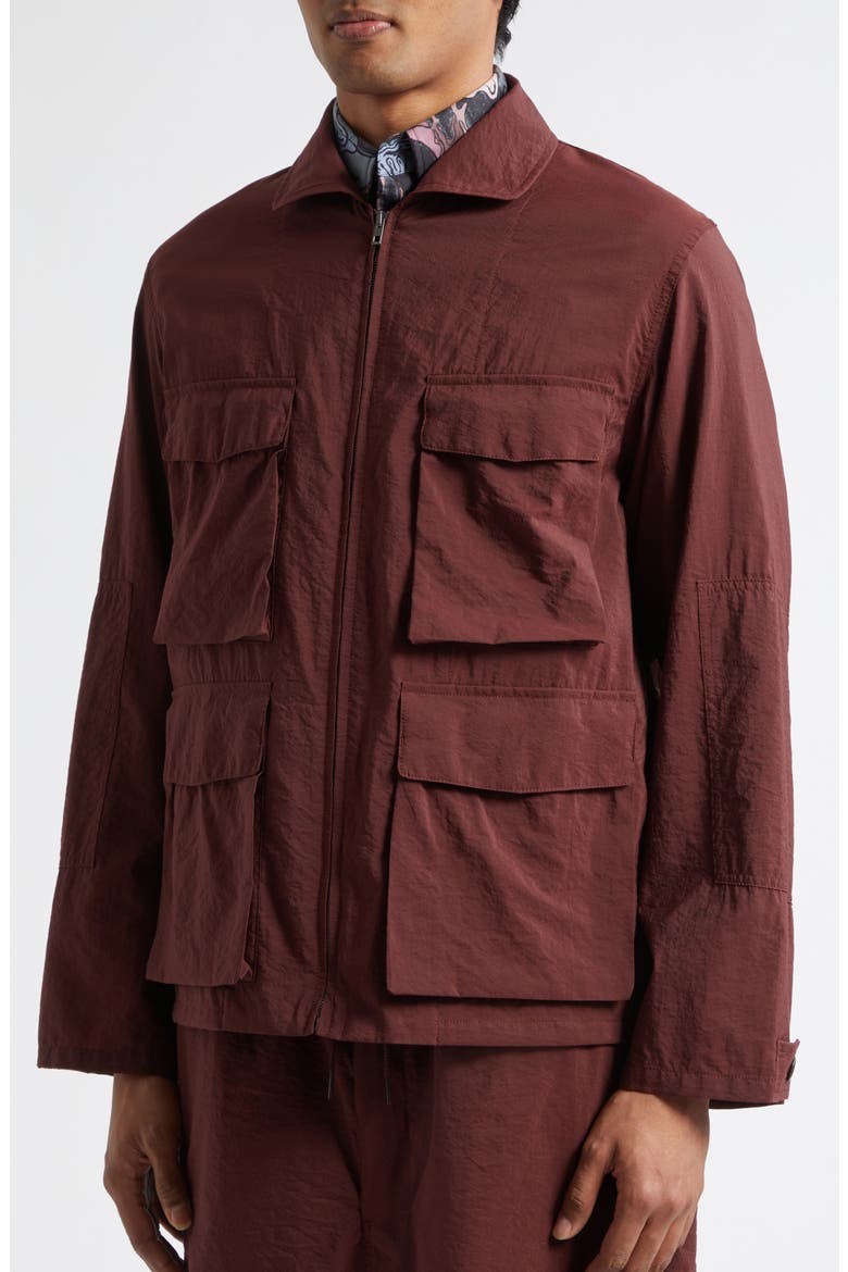 3D Pocket Washed Technical Cotton Blend Jacket, Alternate, color, PORTO