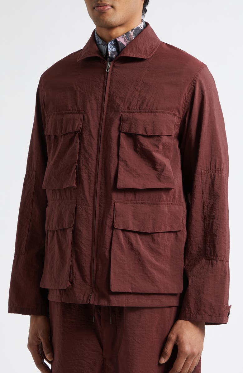 Lemaire 3D Pocket Washed Technical Cotton Blend Jacket, Alternate, color, Porto