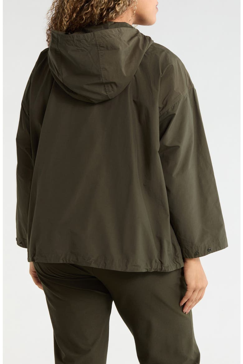 Hooded Organic Cotton & Recycled Nylon Jacket, Alternate, color, WOODLAND
