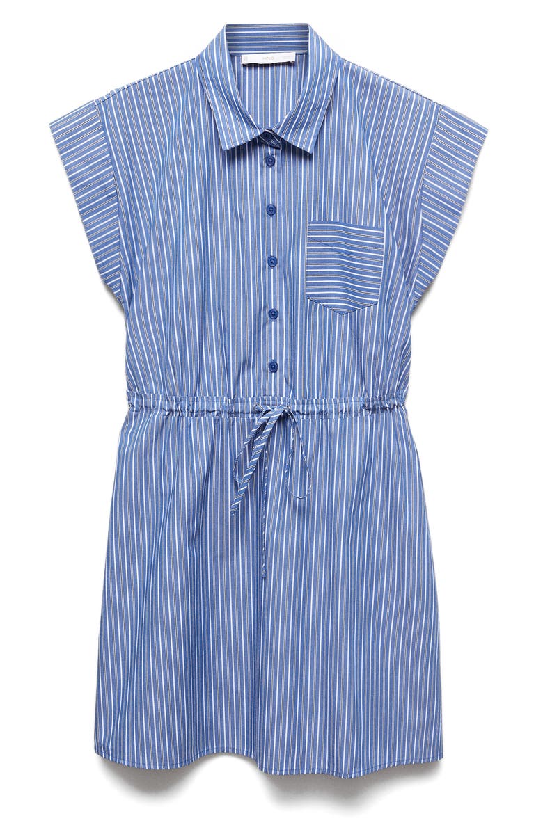 MANGO Stripe Cap Sleeve Shirtdress, Alternate, color, 
