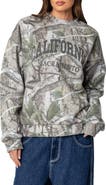 EDIKTED Cali Baby Oversize Camo Sweatshirt