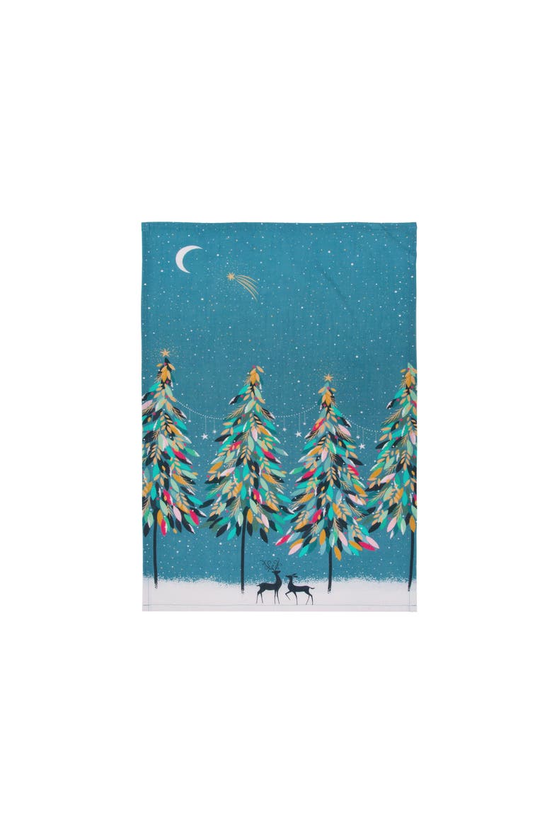 Festive Forest Kitchen Dishtowel, Main, color, Green