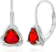 Donatello Gian Sterling Silver Created Gemstone Lever-back Earrings