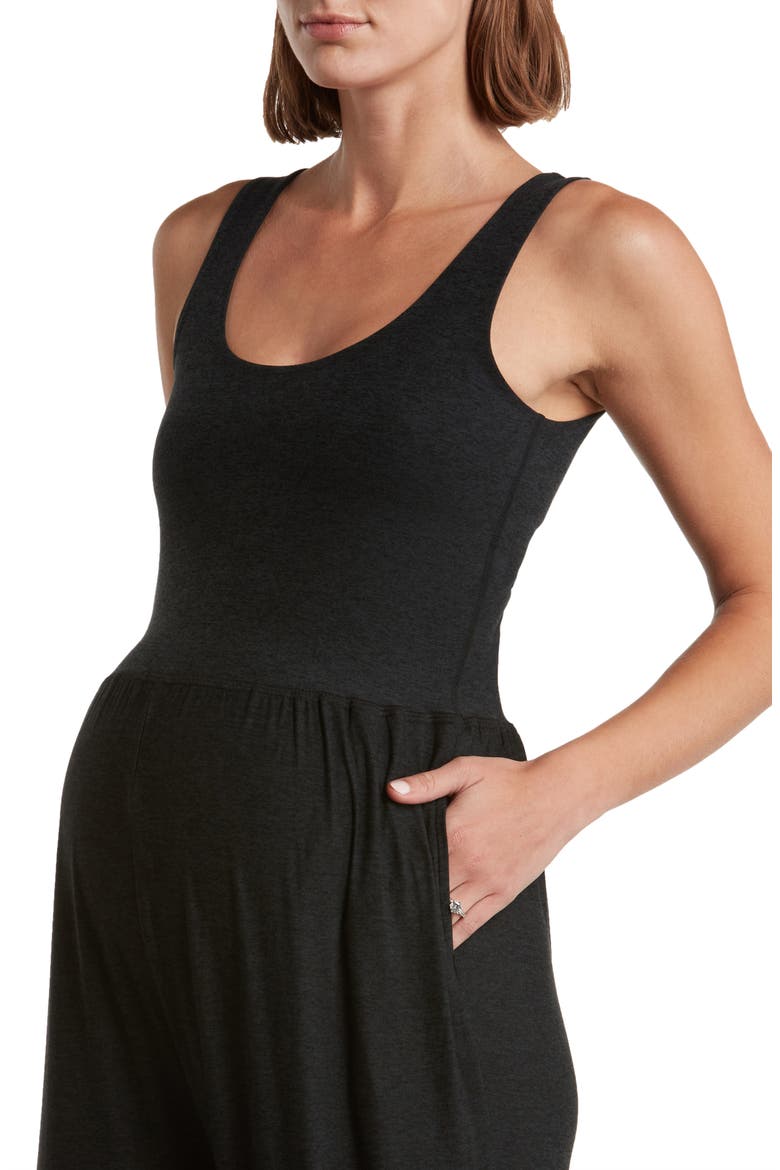 Grow in Comfort Space Dye Maternity Jumpsuit, Alternate, color, DARKEST NIGHT