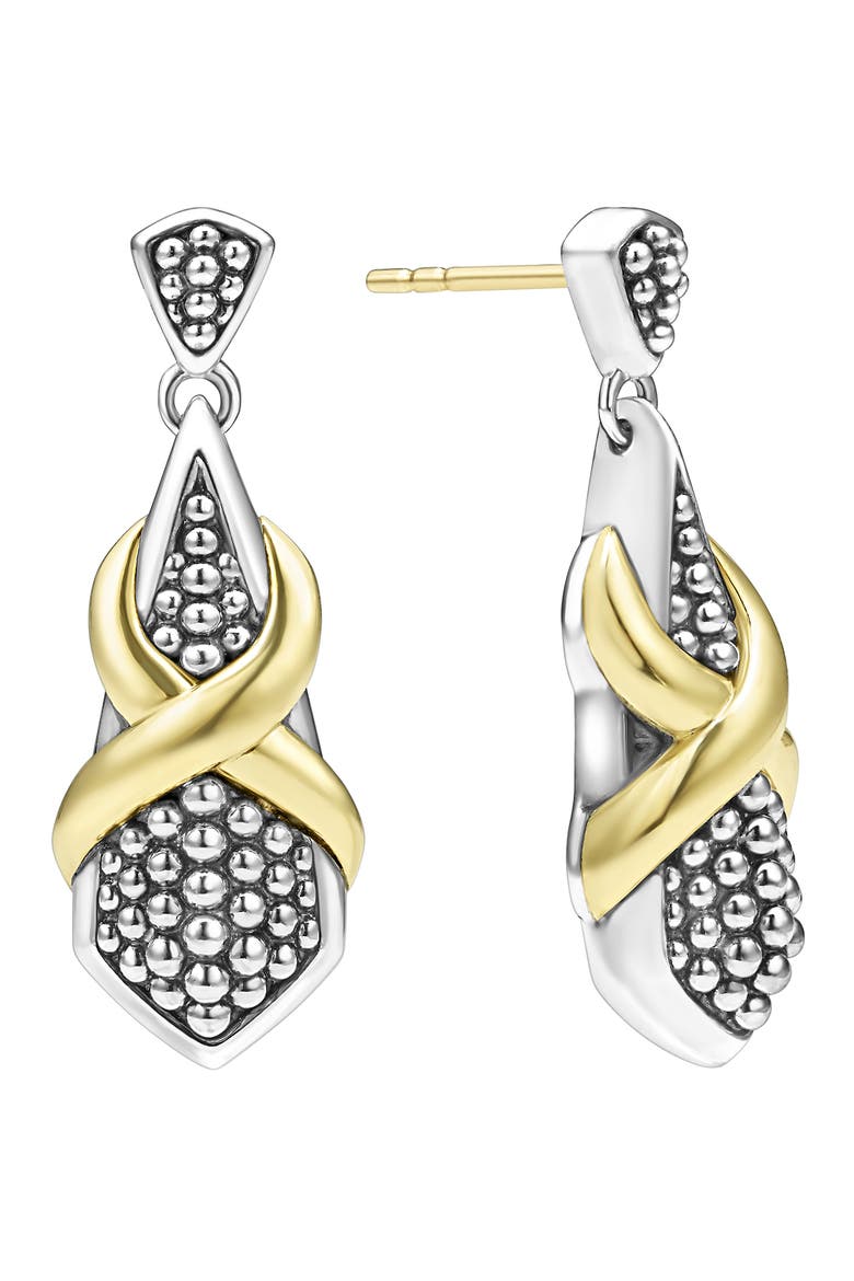 Embrace Drop Earrings, Alternate, color, GOLD/ SILVER