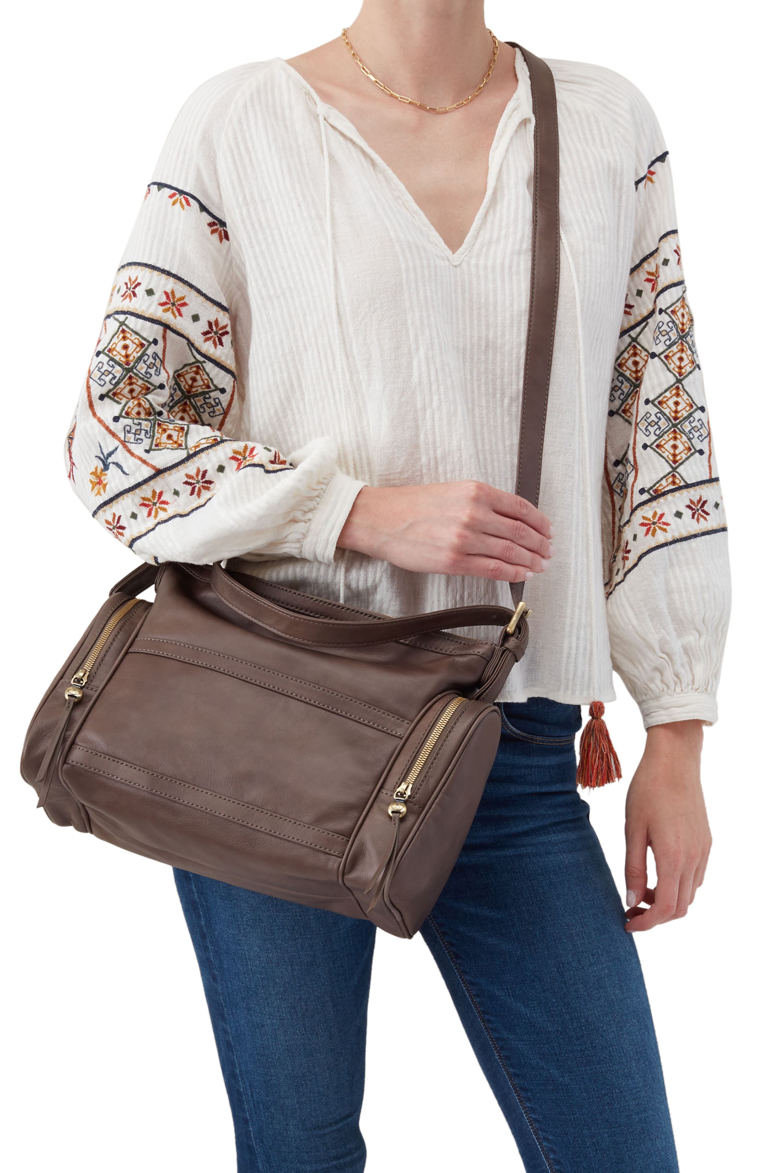 HOBO Founder Leather Convertible Shoulder Bag, Alternate, color, 