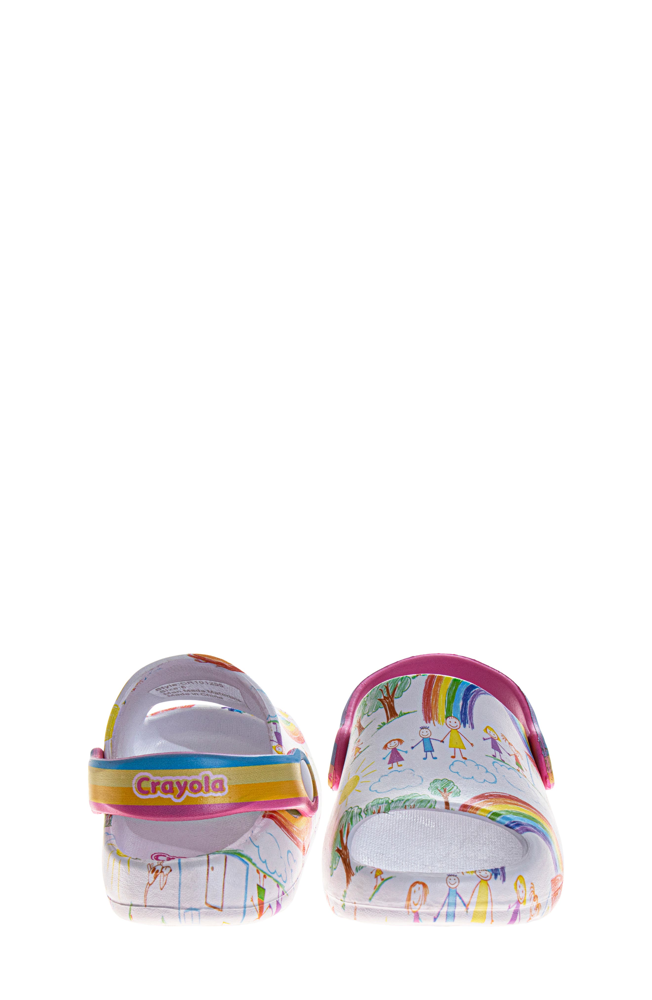 Kids' Rainbow Graphic Clog, Alternate, color, WHITE MULTI