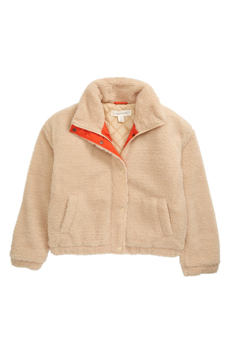 Treasure & Bond Kids' Faux Shearling Teddy Cozy Jacket, Main, color, 
