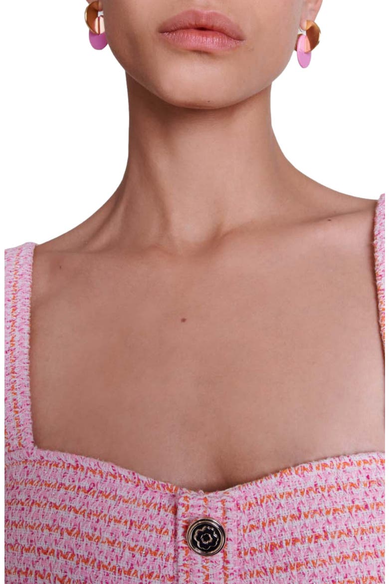 Laradis Tweed Crop Bustier Top, Alternate, color, PINK / ORANGE