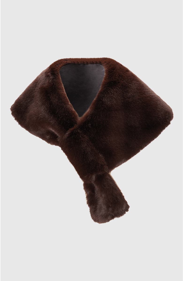 Lyla Grant Fur-Free Fox (Faux Fur) Stole, Alternate, color, Brown