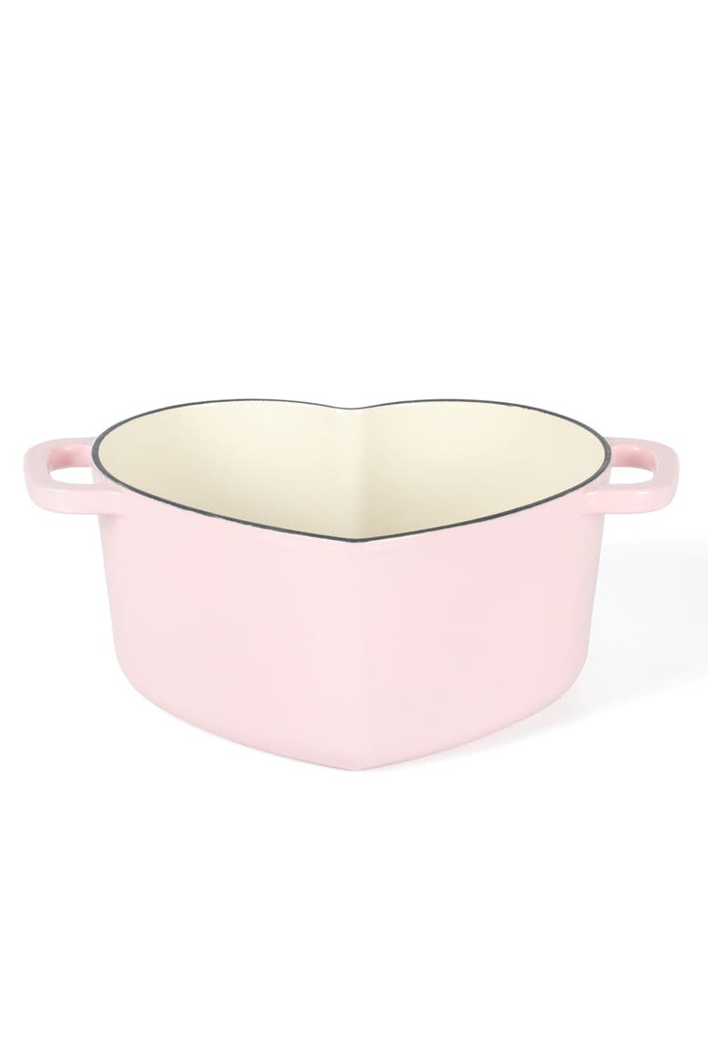 Heart-Shaped 4-Quart Enameled Cast Iron Dutch Oven, Alternate, color, Pink