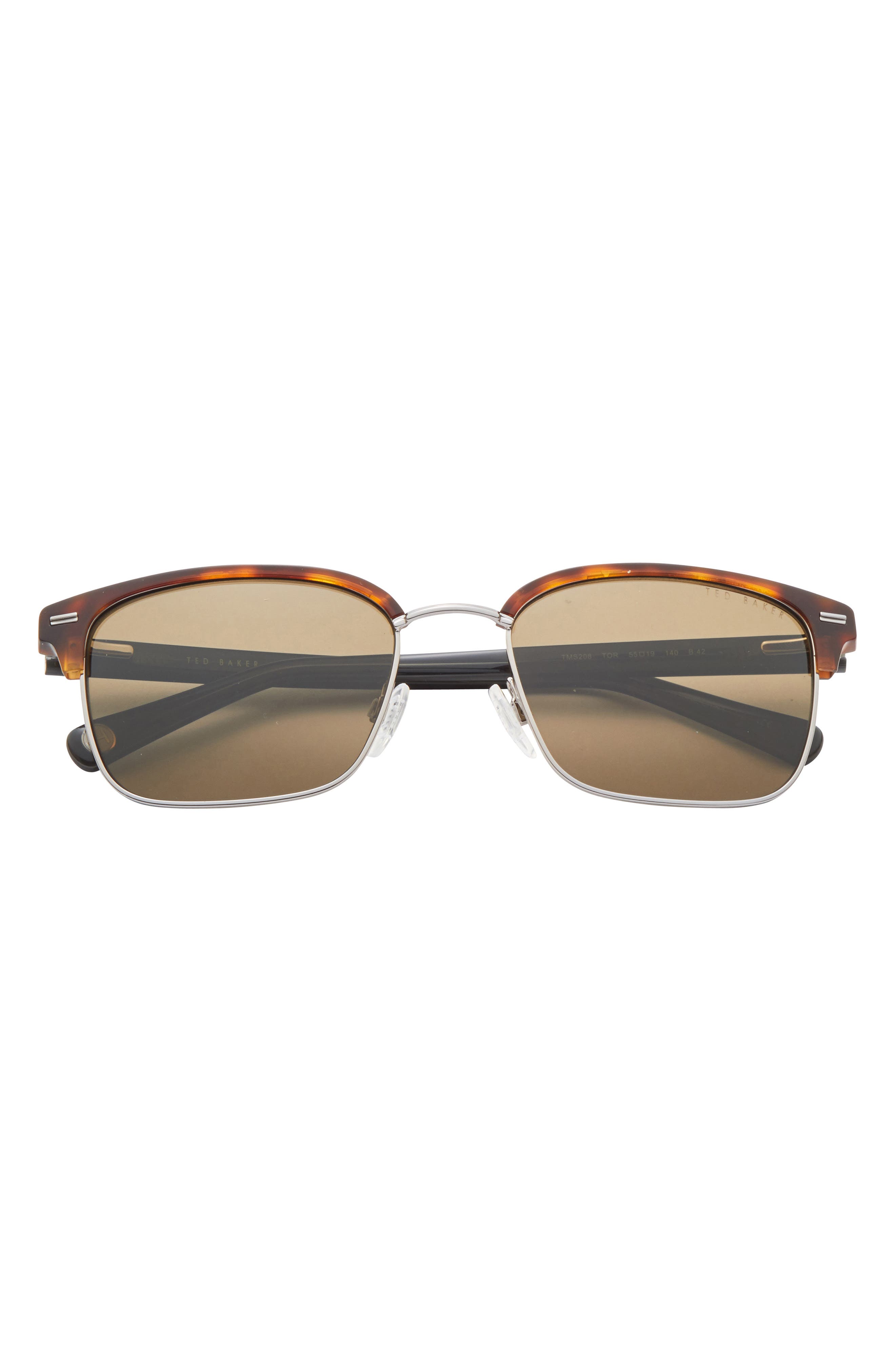 Ted Baker 55mm Polarized Rectangular Sunglasses
