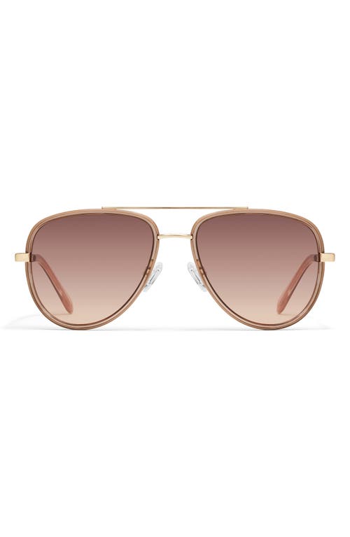 Quay X Maluma All In 52mm Mini Aviator Sunglasses In Doe/brown Fawn