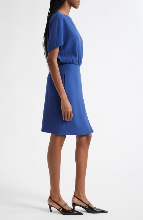 Emporio Armani Cape-sleeve Cady Dress In Cobalt Blue