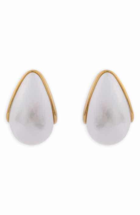 Teardrop imitation Pearl Stud Earrings
