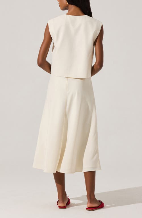 Astr The Label Flared Midi Skirt In Ecru