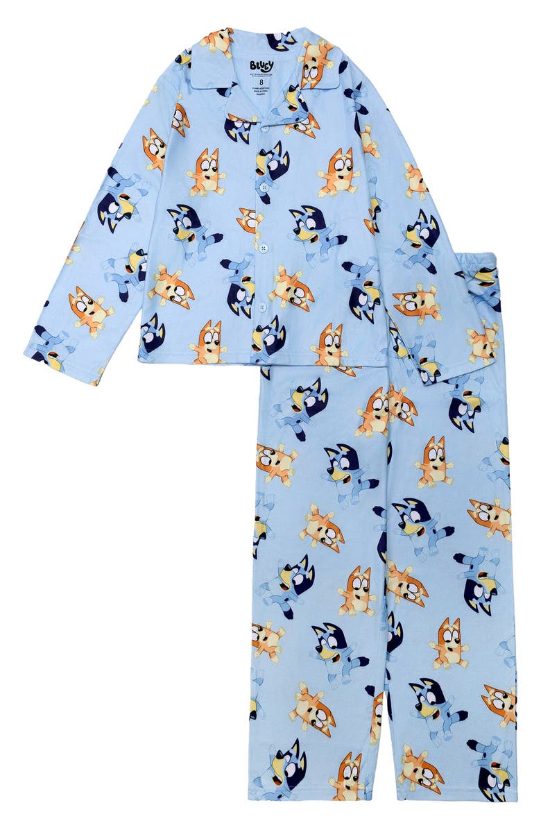 AME Bluey Fitted Two-Piece Pajamas, Main, color, Blue