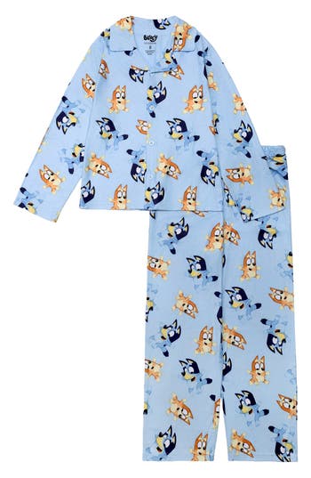 Ame Bluey Fitted Two-piece Pajamas In Blue