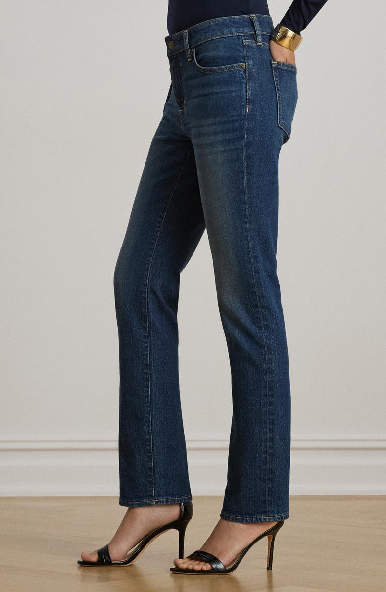 Lauren Ralph Lauren Mid Rise Ankle Straight Leg Jeans, Alternate, color, Marina Wash Blue