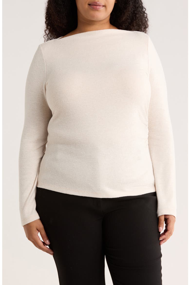 Boat Neck Brushed Knit Top, Main, color, OATMEAL