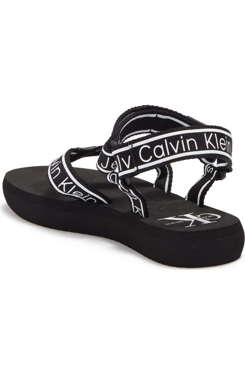 Calvin Klein Mikki Logo Print Sport Sandal, Alternate, color,