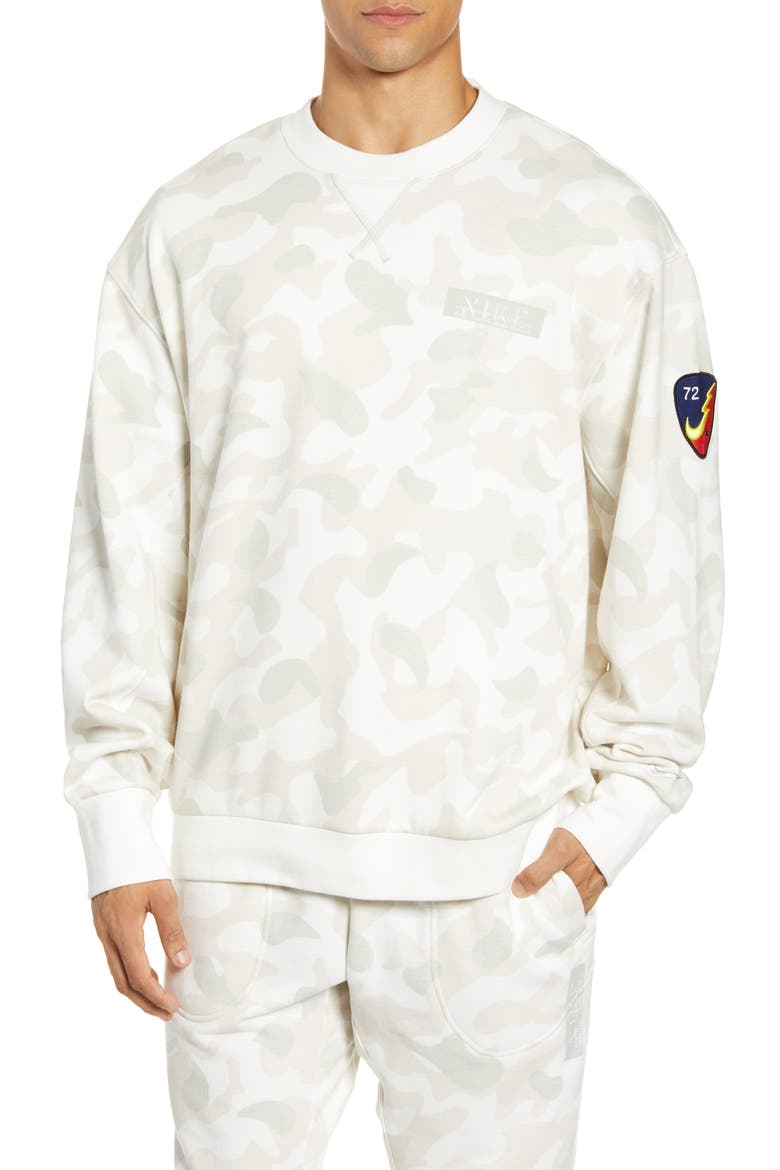 Sportswear Camo Crewneck Sweatshirt, Main, color, SAIL/ SUMMIT WHITE/ LIGHT BONE