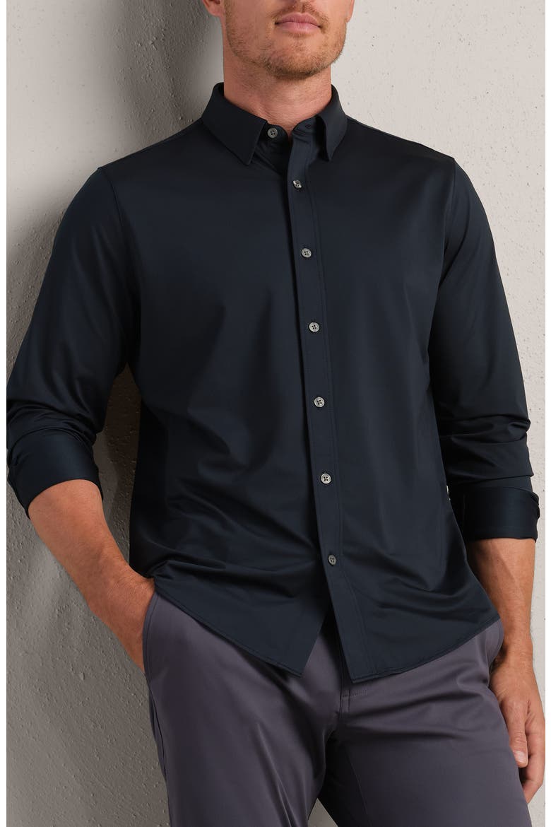 Commuter Classic Fit Stretch Button-Up Shirt, Main, color, TRUE NAVY OXFORD